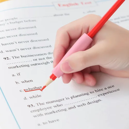 Vista 5 de Agarre ergonómico para lápices, extensor y tapa 3 en 1, paquete de 6 compañeros de silicona para lápices de escritura a mano para niños y adultos
