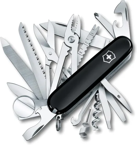 Vista 11 de Victorinox Swiss Champ - Cuchillo suizo del ejército, 33 funciones, navaja de bolsillo de fabricación suiza con hoja grande, destornillador, cincel