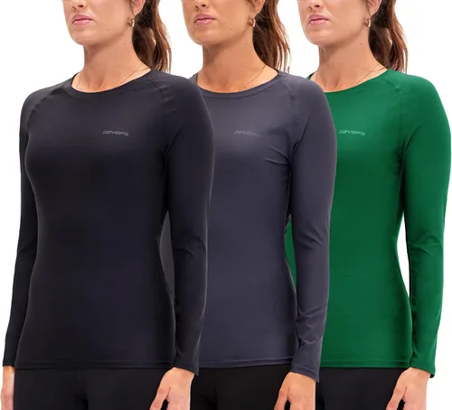 Vista 8 de DEVOPS Paquete de 3 camisetas de manga larga para mujer, camisetas de (3 unidades) Negro/Negro/Negro