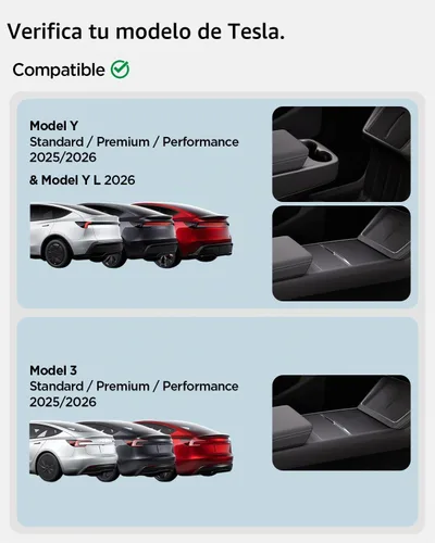 Vista 2 de Spigen Cubierta de reposabrazos para Tesla Model Y Juniper & YL & 3 Negro