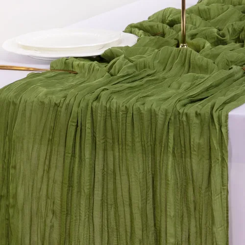 Vista 18 de Socomi Camino de mesa beige para primavera y Pascua, camino de mesa de 170 pulgadas, paño de queso de 14 pies, gasa bohemia rústica para decoración
