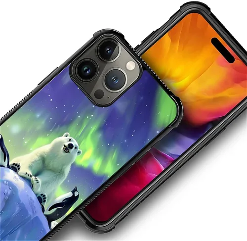 Vista 524 de Funda compatible con iPhone 15, diseño de elefantes africanos, diseño increíble a prueba de golpes, antiarañazos, carcasa trasera de policarbonato