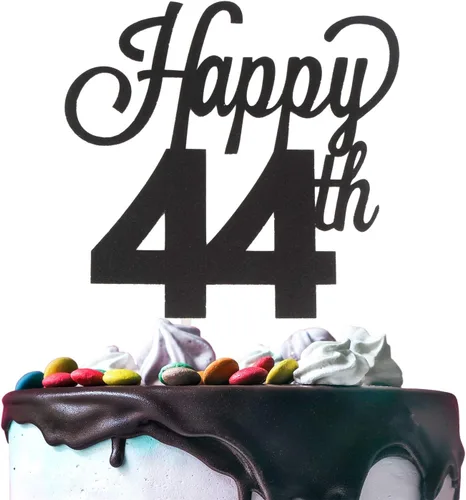 Vista 34 de LINGTEER - Decoración para pastel con texto "Happy Birthday 100", color negro