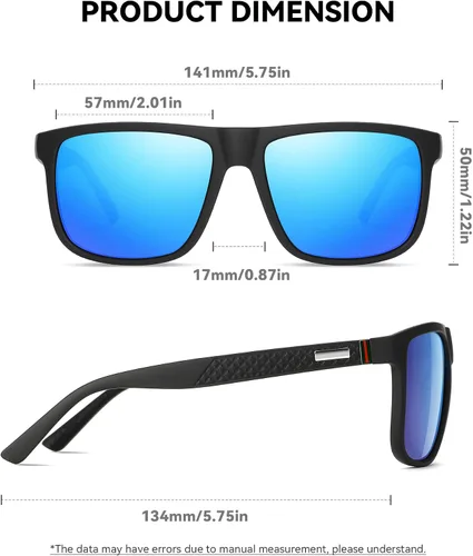 Vista 5 de Perfectmiaoxuan Lentes de sol polarizados para hombresmujeres marco ligero lentes piloto HD gafas de golf, conducción, pesca y viaje
