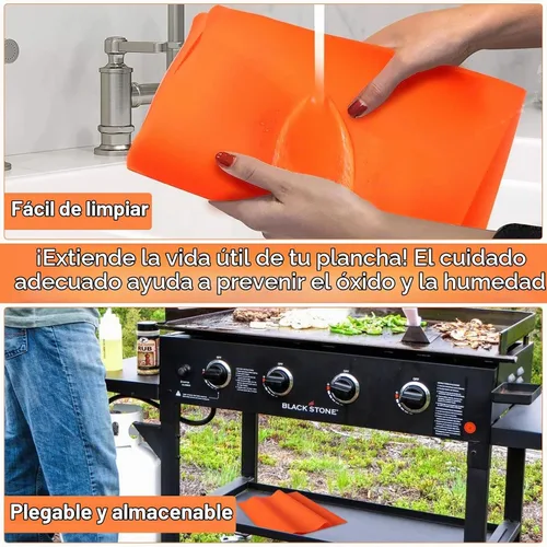 Vista 7 de Blackstone Funda de silicona para parrilla de 36 pulgadas, fácil de cortar para adaptarse a 36, 30, 28, 22 pulgadas, Blackstone alfombrilla