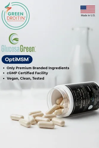 Vista 7 de Suplemento vegano de apoyo articular MSM de glucosamina condroitina MSM para mujeres y hombres. Sulfato de condrotina de hongo de nieve OptiMSM®