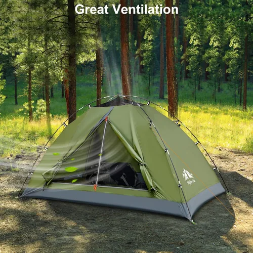 Vista 5 de Night Cat Tiendas de Campaña Mejoradas para Mochileros 1 a 2 Personas, Fácil Configuración con Clips, Tienda de Camping Impermeable para Adultos