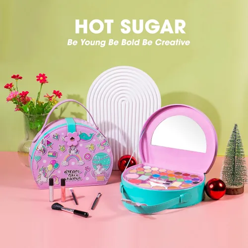 Vista 6 de Hot Sugar Kit de maquillaje para niños, kit de maquillaje para niñas de 4 a 6 años, 7 a 8 años, 10 a 12 años, regalo de unicornio para niñas de Verde