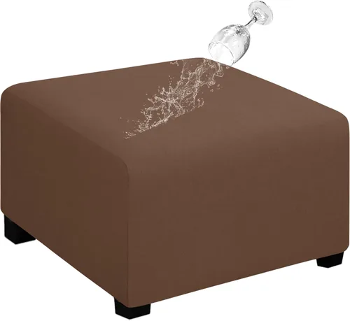 Vista 33 de Easy-Going Funda para Otomán Elástica 100% Doble Impermeable Rectangular Plegable Taburete de Almacenamiento Protector de Muebles Funda Suave