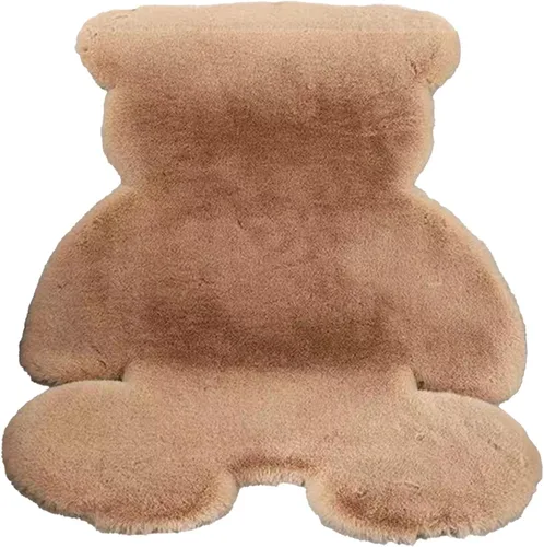 Vista 11 de Alfombra en forma de oso, de 17.7 x 23.6 in, suave y lanuda para dormitorio de los niños, bonita alfombra de piel sintética suave y esponjosa