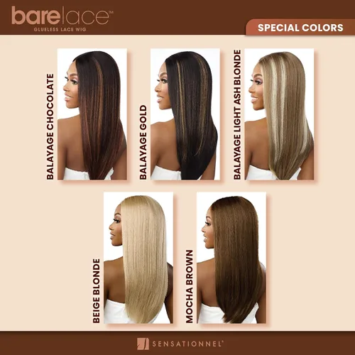Vista 7 de Peluca Sensationnel de encaje total - Unidad 1, mezcla de cabello humano, totalmente frontal, sin pegamento, sintética, con línea de cabello 1