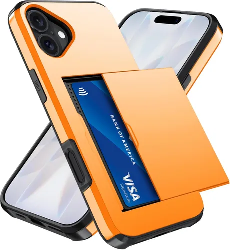 Vista 77 de Qinmay Funda compatible con iPhone 7 Plus/8 Plus con tarjetero, doble capa a prueba de golpes, funda protectora resistente con ranura oculta Negro