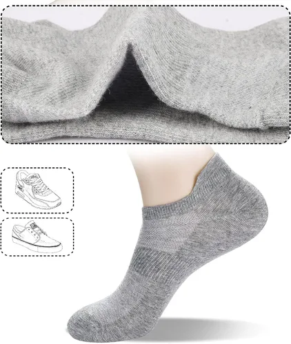 Vista 6 de Corlap 8Pairs Womens Ankle Athletic Running Socks White Thin No Show Low Cut With Tab Sport Short Socks