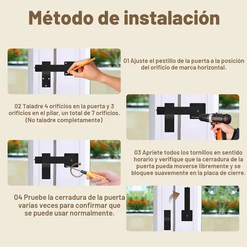 Vista 5 de Pestillo abatible para puerta de granero de 6 pulgadas, herrajes para puerta de cobertizo, puertas corredizas, negro mate 1P