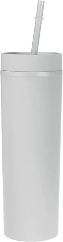 Vista 16 de uxcell Vaso delgado con tapas y pajitas, vaso delgado de 16 onzas color negro mate a granel, vaso acrílico pastel reutilizable, vaso de plástico