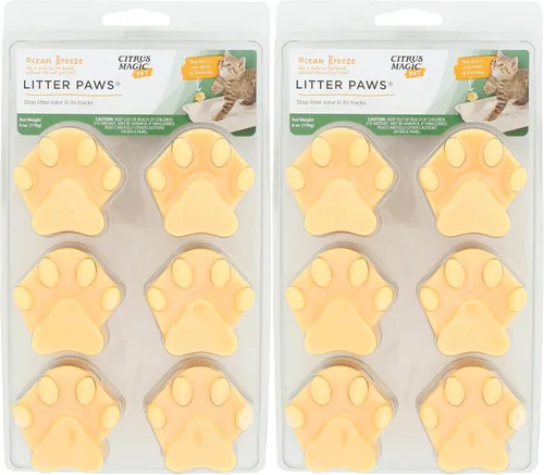 Vista 9 de Citrus Magic Patas eliminadoras de olores para mascotas, lino fresco, 6 patas Absorbedor de olores para cajas de arena para gatos, ambientadores
