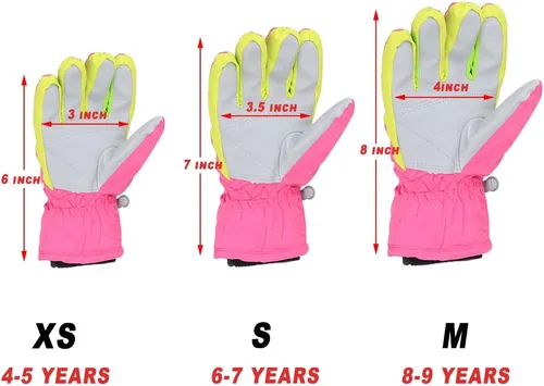 Vista 11 de AMYIPO - Guantes de invierno para niños y niñas, ideales para esquí, nieve, snowboard