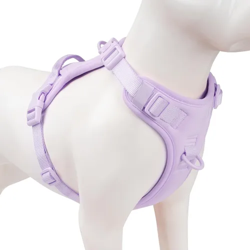 Vista 17 de Arnés para perro sin tirones, chaleco para cachorro con clip frontal para perros pequeños, medianos y grandes (negro, XS)
