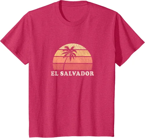 Vista 70 de El Salvador Vintage 70s Retro Throwback Design Camiseta, Azul