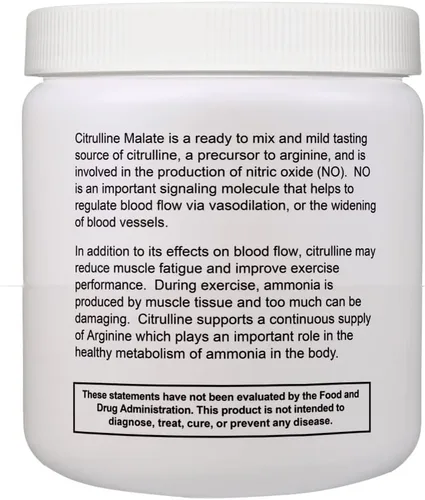 Vista 2 de Malato de citrulina 6,000 mg por porción 45 porciones 100% malato de citrulina puro (1)