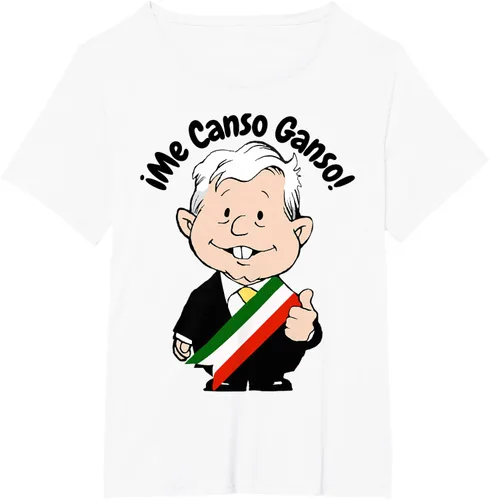 Vista 79 de AMLO Amlito Me Canso Ganso - Camiseta con diseño de dibujos animados mexicanos Gris Oscuro