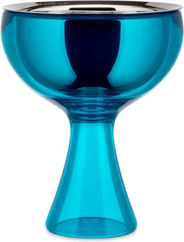 Vista 2 de Alessi AMMI01S AZ Big Love - Juego de helados de diseño, cuenco en acero inoxidable 18/10 y resina termoplástica, color azul y cuchara de acero