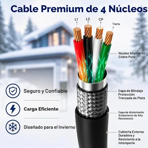 Vista 7 de Autel Cargador EV Nivel 2 40 Amperios Hogar Inteligente AI para Vehículo Eléctrico (EV) con Wi-Fi y Bluetooth, EVSE con Funda Integrada y Cable
