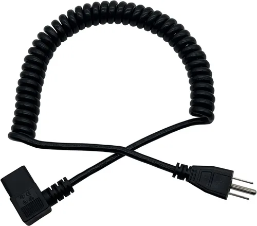 Vista 8 de Cable de alimentación en espiral hembra de 3 clavijas, cable de alimentación de CA de 3 clavijas, cable de alimentación de 8.2 ft/8 pies, 18 AWG