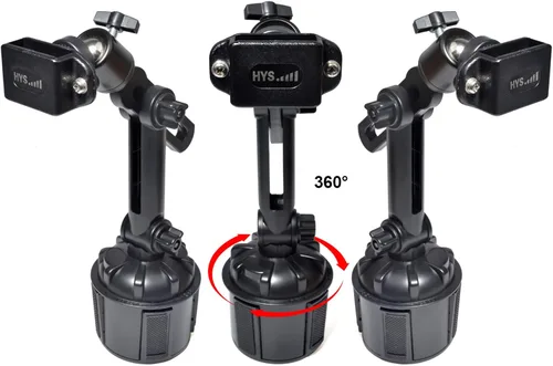 Vista 5 de HYS Portavasos Walkie Talkie Clip Mount, portavasos de mano para radio de coche [seguro y estable] Portavasos Radio de 2 vías, soporte para radio