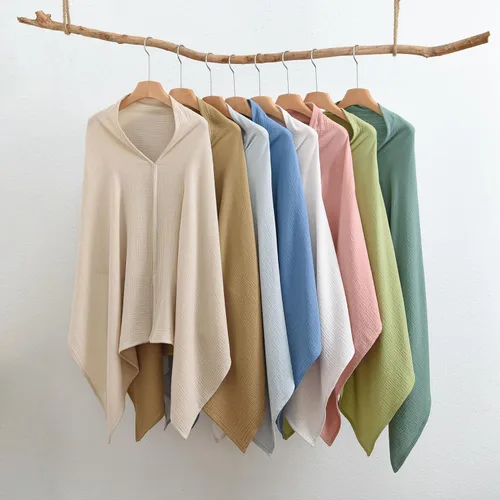 Vista 4 de TADO MUSLIN Paquete de 2 fundas de muselina para lactancia materna, 100% algodón orgánico, para mamá, delantal de lactancia de privacidad, suave
