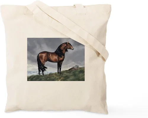 Vista 3 de CafePress Id Rather Be Riding! Bolsa de mano de caballo Bolsa de lona natural, bolsa de compras de tela, Caqui