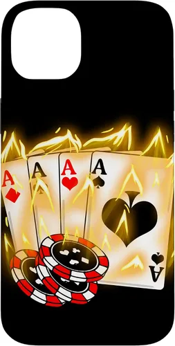 Vista 15 de Burning Four Aces Poker Cool Quad Aces Poker Player Gift Case for iPhone 17