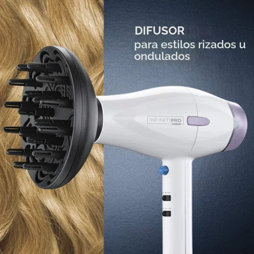 Vista 9 de INFINITIPRO BY Conair - Secador de pelo de cerámica avanzado de 1875 vatios con tecnología de detección de calor