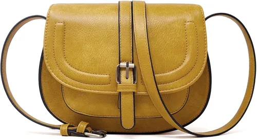 Vista 15 de Bolsa cruzada de cuero vegano para mujer, pequeña, para colgarla en el hombro, monedero, estilo bohemio Beige