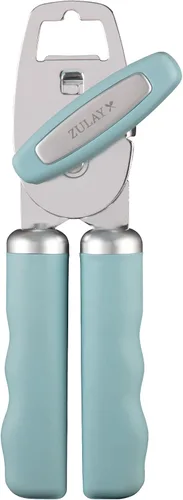 Vista 26 de Zulay Kitchen Abrelatas manual de acero inoxidable resistente con abridor de botellas, abrelatas manual a prueba de óxido con perilla giratoria