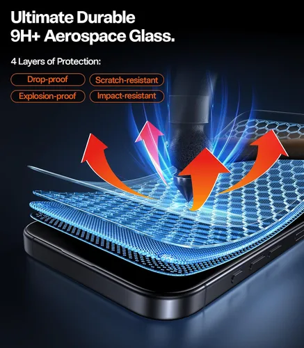 Vista 9 de TORRAS OrigArmor - Protector de pantalla para iPhone 17 Pro Max [100% antirreflectante] [ajuste de cobertura completa 3D] de grado militar