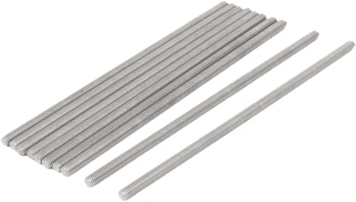 Vista 18 de uxcell M3 x 2.362 in 0.020 in Pitch 304 Varillas totalmente roscadas de acero inoxidable barra 10 piezas