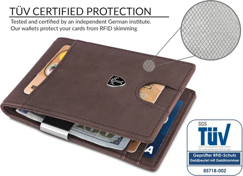 Vista 5 de TRAVANDO Money Clip Wallet Atlanta Mens Front Pocket Slim RFID Blocking - Credit Card Holder - Mini Bifold
