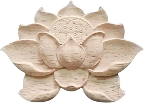 Vista 11 de Calcomanía de tallado de madera sin pintar, apliques de madera tallada para muebles de bricolaje, apliques para pared, cama, puerta, armario, 2