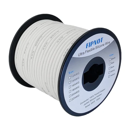 Vista 14 de Cable de 8 AWG Alambre Calibre 8 de Silicona - Carrete Negro de 25 pies, Alambre de Cobre Estañado Trenzado Extra Flexible 8AWG para Soldadura 200℃
