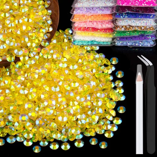 Vista 26 de 5000 piezas de 2mm de strass de resina a granel, strass de gel negros con parte posterior plana y redonda para embellecer sin termoadhesión, gemas