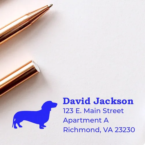 Vista 69 de Airedale Terrier Address Stamp, Custom Airedale Terrier Hand Stamp for Dog Lovers, Duo Rubber Return Address for Pet Owners