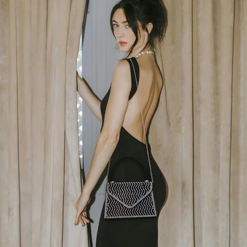 Vista 2 de Bolsos de noche para mujer, formales, embrague de diamantes de imitación, bolso de fiesta de boda con purpurina, bolso de cóctel para fiesta