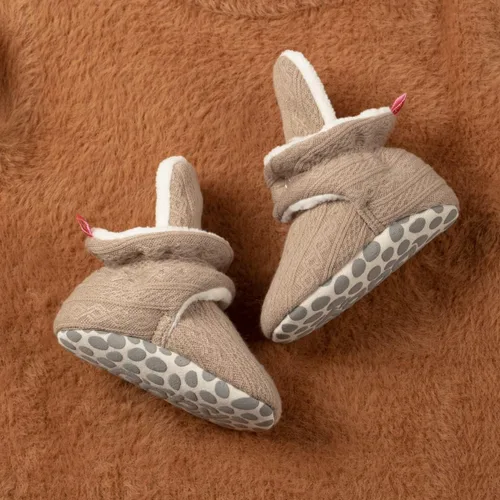 Vista 113 de Botines de forro polar para bebés, niños y niñas, pantuflas antideslizantes con agarre suave, zapatos de calcetín para recién nacidos, cuna