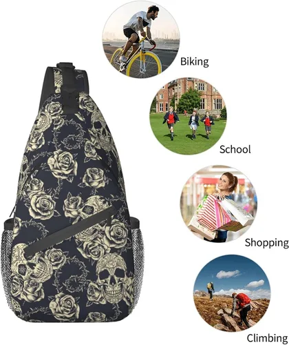 Vista 7 de Mochila bandolera unisex para el pecho, bolsa cruzada para viajes, senderismo, para mujeres y hombres, bolsa de hombro, Mochilas Daypack