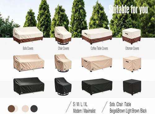 Vista 6 de Funda para Sofá de Exterior de 3 Plazas, 76Wx32Dx31H Pulgadas Fundas para Muebles de Patio, Fundas de Servicio Pesado para Muebles de Exterior