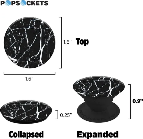 Vista 7 de Soporte y agarre 1 para celular de PopSockets, Mármol negro