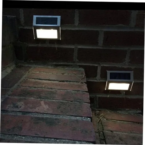 Vista 6 de jojofuny 2 lámparas de pared alimentadas por energía solar, 2 luces LED para exteriores, impermeables, para escaleras, patio, porche, jardín