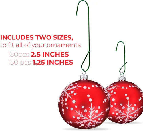 Vista 2 de 300 ganchos para adornos navideños, color verde