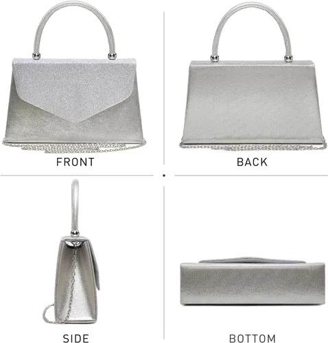 Vista 9 de Dasein Bolso de noche para mujer, embragues de fiesta, bolsos de boda, cóctel, baile de graduación, bolsos con purpurina esmerilada